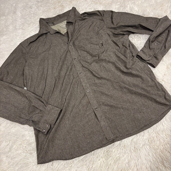 Men's Merrell Opti Wick UPF 30 Button Front Long Sleeve Shirt Gray XL - Picture 9 of 9